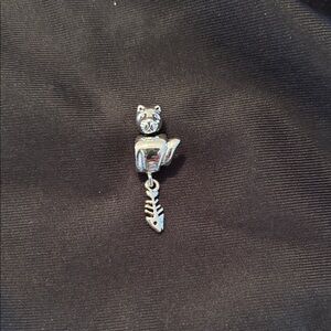 Silver Cat Charm Pendant